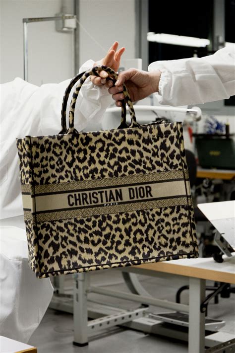 dior leopard print book bag